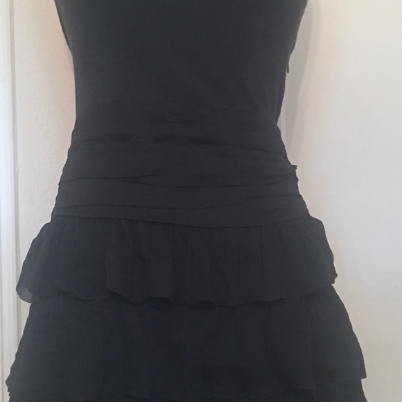 100% Silk Black Racerback Tank + Ruffle Dress - Picture 6 of 10